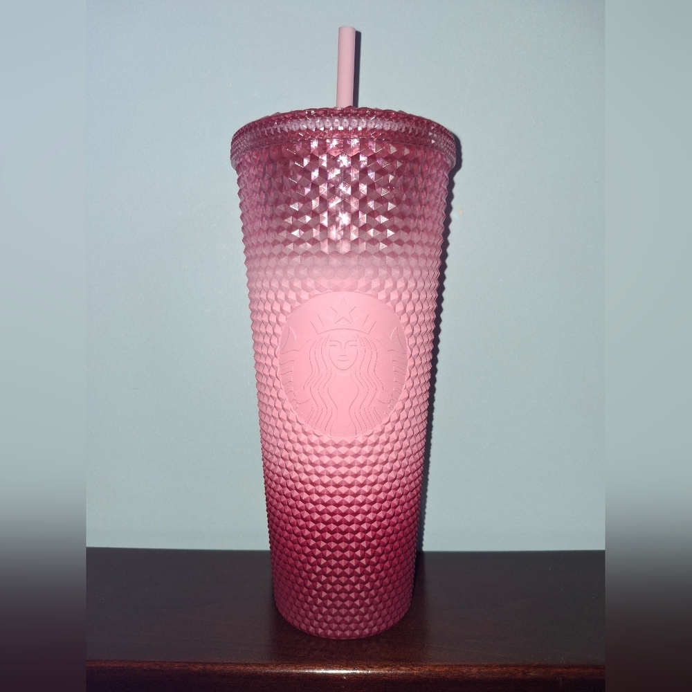 NWOT Starbucks Ombre Pink Studded Tumbler